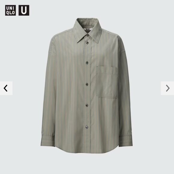 Uniqlo U Draped Striped Shirt - Picture 1 of 4
